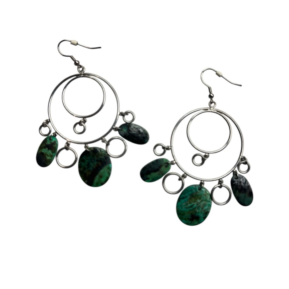 NWOT - Marciano Elegant Silver and Green Earrings